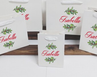 Weihnachtsgeschenk-Tasche, Weihnachtsgeschenk-Geschenk-Tasche, Party Geschenk-Tasche, Benutzerdefinierte Trage-Geschenktaschen, Weihnachtsgeschenk, Weihnachtstaschen mit Namen für Baby