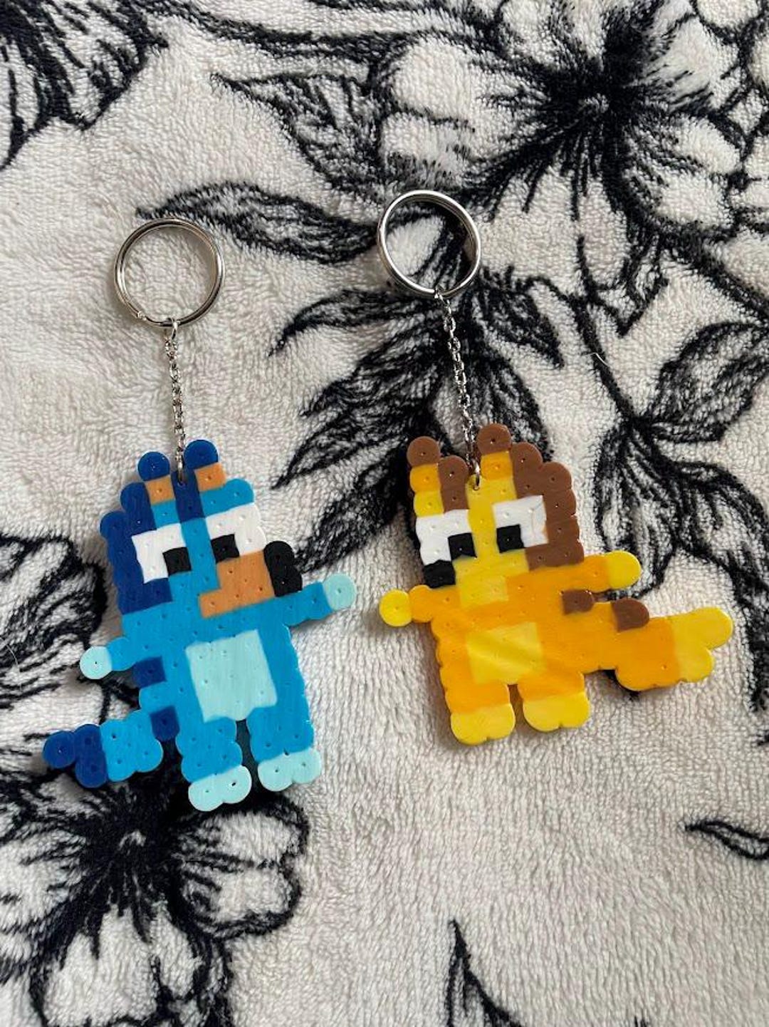 Bluey & Bingo Perlerbead Keychains - Etsy