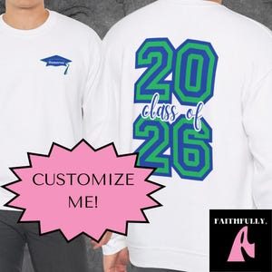 Custom Senior 2026 Sweatshirt, Senior Gift Graduation, Custom Name Graduation Gift, Class of 26 Senior Sweatshirt, Graduation Crewneck, 2026