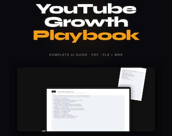 YouTube Growth Playbook | AI-Powered Strategy + Canva Template | Instant Download