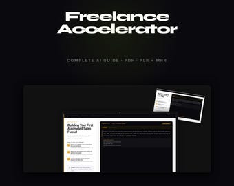 Acceleratore per freelance / Flussi di lavoro basati sull'intelligenza artificiale + Modello Canva / Download immediato