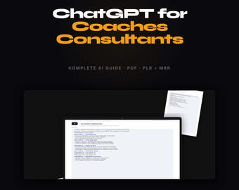 ChatGPT for Coaches Consultants | Digital Guide + Canva Template | Instant Download