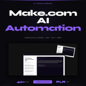 Make.com AI-automatisering | Digitale gids + canvassjabloon | Direct downloaden