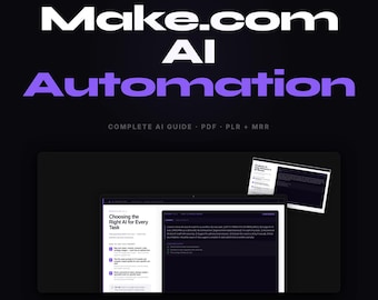 Make.com Automazione AI / Guida digitale + Modello Canva / Download immediato