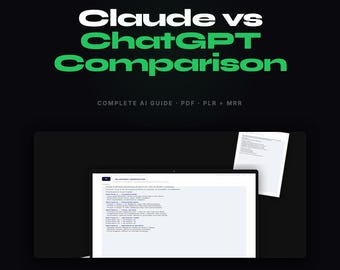 Confronto tra Claude e ChatGPT / Guida digitale + Modello Canva / Download immediato