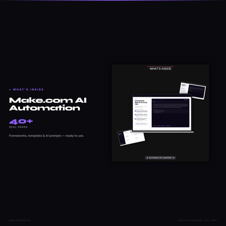 Make.com AI Automation | Digital Guide + Canva Template | Instant Download image 2