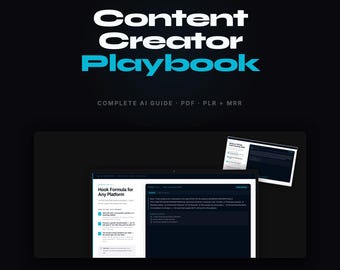 Manuale per creatori di contenuti / Strategia AI + Modello Canva / Download immediato