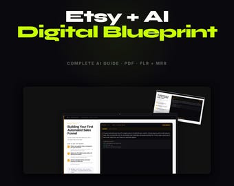 Etsy + Progetto digitale con intelligenza artificiale / Guida digitale + Modello Canva / Download immediato