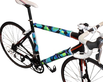 Envolturas reflectantes para cuadros de bicicleta: decoración reversible de seguridad para ciclismo Green Maze