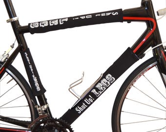 Cintas reflectantes para el cuadro de la bicicleta: "¡Callen, piernas!", accesorio reversible de seguridad para ciclismo.