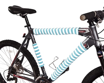 Envolturas para cuadros de bicicleta con rayas azul claro: seguridad reflectante para ciclismo