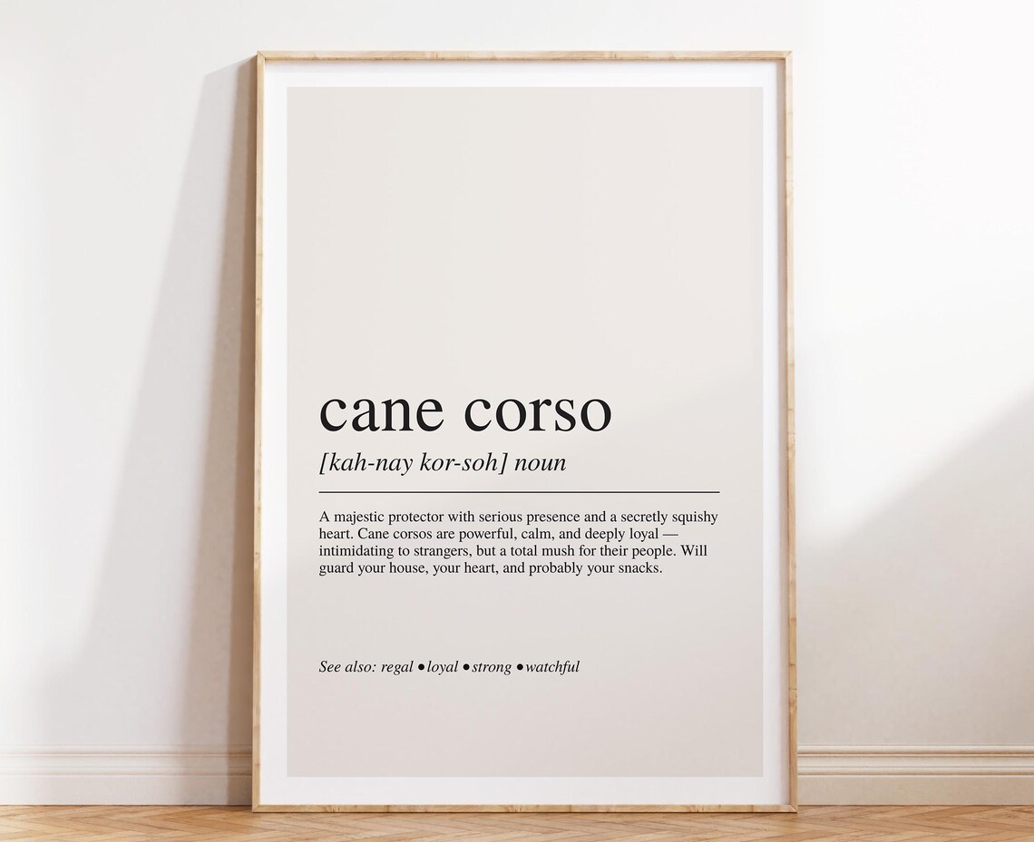 Cane Corso Definition Print: Dog Breed Wall Art - Etsy