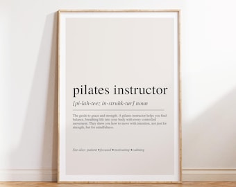 Pilates Instructor Definition Print , Wellness Career Wall Art for Movement Teachers