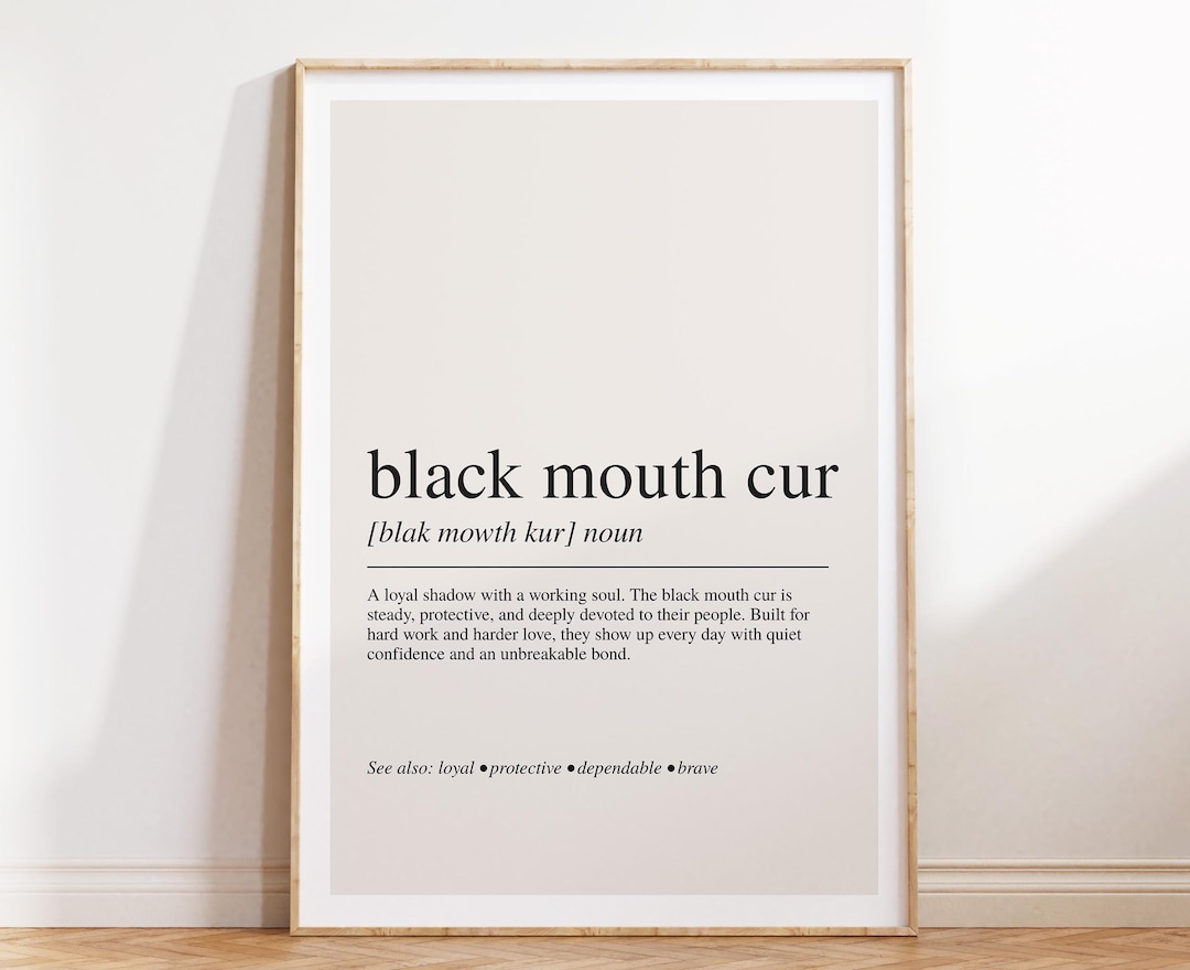 Black Mouth Cur Definition Print, Dog Breed Wall Art, Modern Typography ...