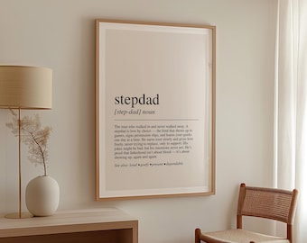 Stepdad Definition Print: Heartfelt Bonus Dad Gift