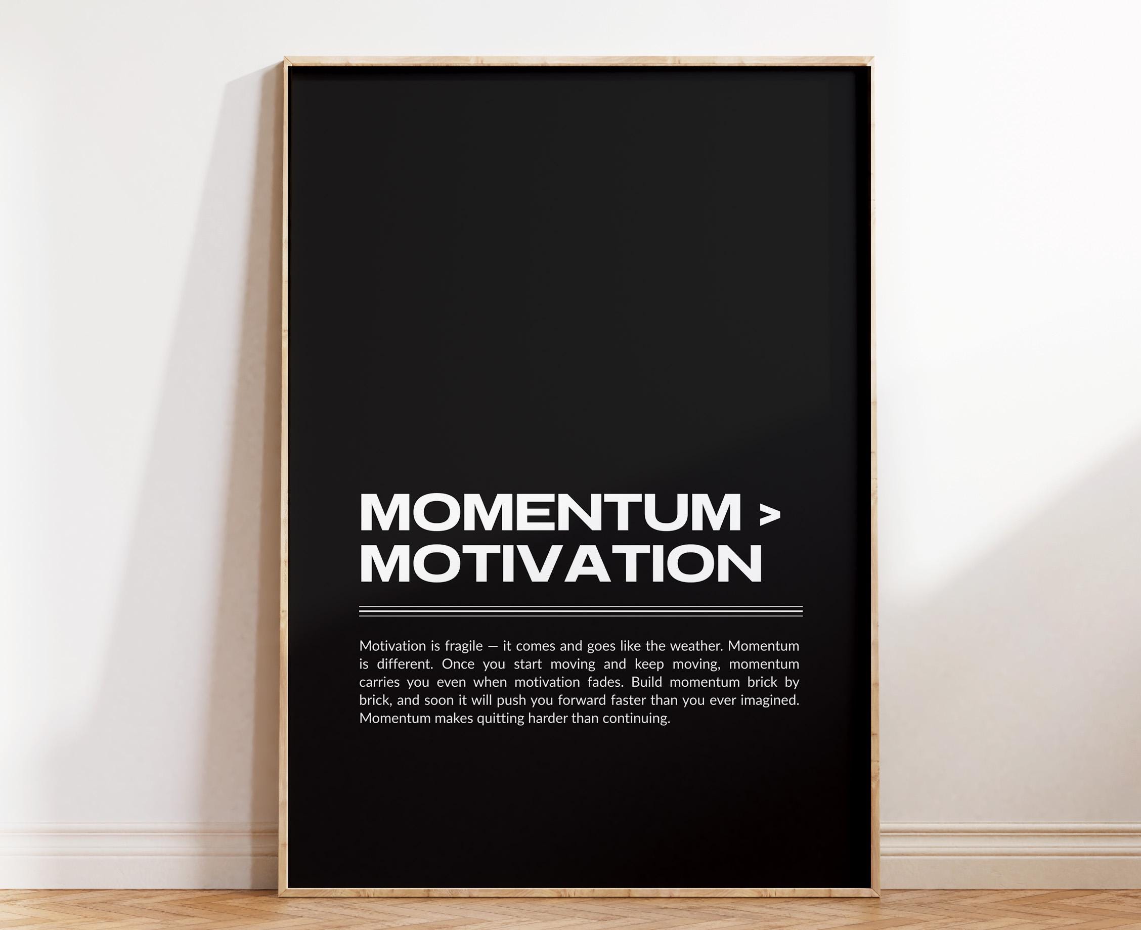 【美品】SMI★Dynamics of Personal Motivation Momentum Beats Motivation Print, Inspirational Quote Wall Art