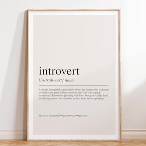 Introvert Definition Print, Quiet Soul Gift, Introvert Wall Art, Peaceful Decor