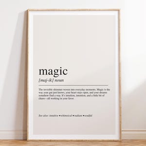 Magic Definition Print - Enchanting Wall Art for Dreamers and Creatives Seeking Everyday Wonder