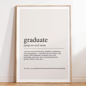 Definizione di laurea, stampa, regalo di laurea, decorazione murale per laureati, decorazioni per laurea
