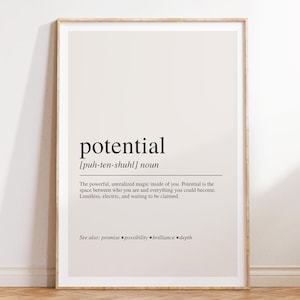 Potential Definition Print - Inspirierende Wandkunst für grenzenlose Möglichkeiten und Wachstum