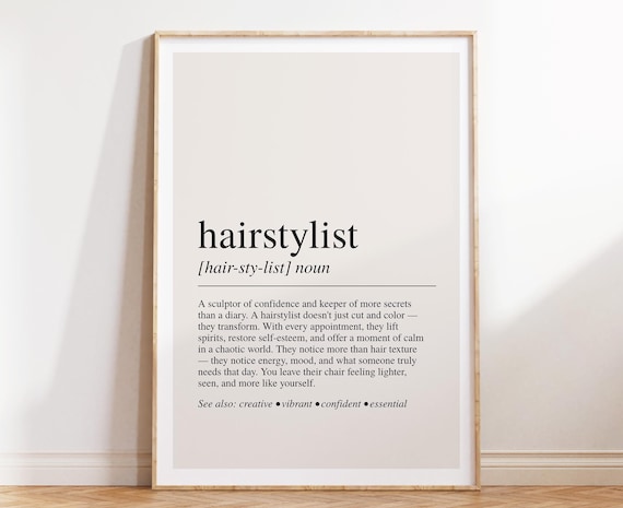 Hairstylist Definition Print: Chic Salon Wall Art
