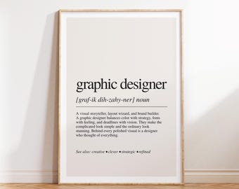 Graphic Designer Definition Print: Creative Office Wall Art