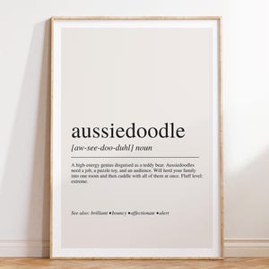 Aussiedoodle Definition Art Print: Dog Lover Gift
