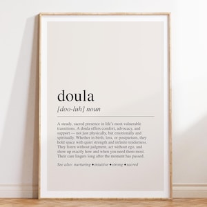 Doula Definition Print, Doula Gift, Birth Worker Wall Art, Doula Decor