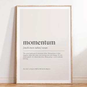 Arte mural "Definición de impulso": Impresión moderna y energizante para el progreso y la motivación