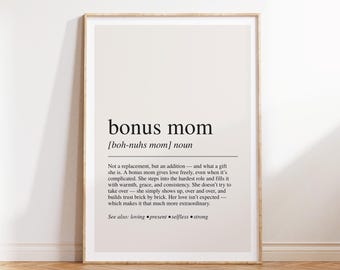 Bonus Dad Definition Print: Heartfelt Stepdad Gift, Father's Day Quote