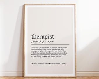 Definizione di terapeuta Stampa: Arte murale per ufficio di consulenza