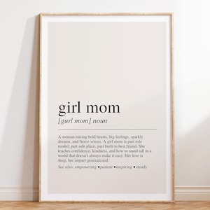 Girl Mom Definition Druck: Sentimentales Zitat Wandkunst
