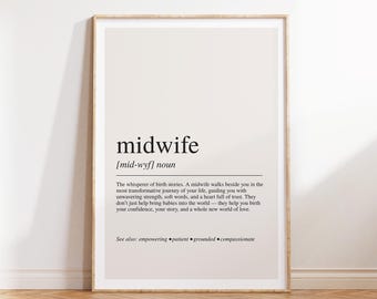 Midwife Definition Print: Empowering Birth Professional Wall Art