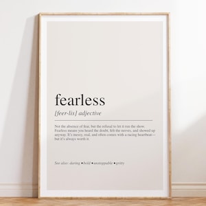 Fearless Definition Poster - Empowering Wall Print for Confidence and Bold Expression