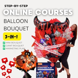 Aula online de buquê de balões gigantes da moda | Tutoriais em vídeo online