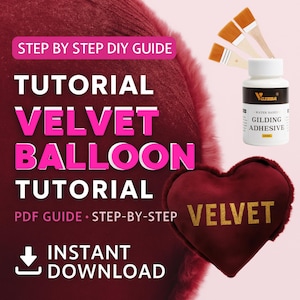 Tutorial em PDF de Balões de Veludo | Como Fazer Balões de Veludo | Aula de Balões DIY para Decoração de Festas | Download Imediato