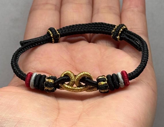 Black Myth Wukong Knot Bracelet | Chinese Lucky Monkey Braided Cord Jewelry