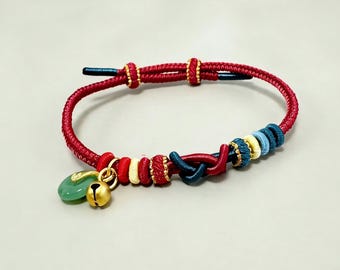 Handmade Braided Cord Lucky Bracelet: Woven Fortune Knot Rope Jewelry
