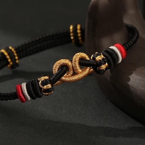 Black Myth Wukong Knot Bracelet | Chinese Lucky Monkey Braided Cord Jewelry