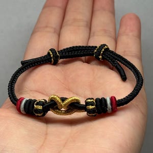 Black Myth Wukong Knot Bracelet | Chinese Lucky Monkey Braided Cord Jewelry image 2