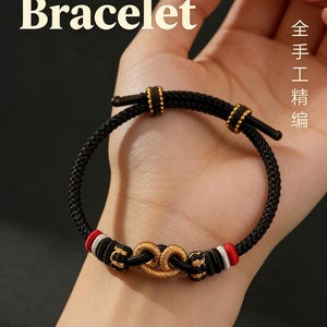 Black Myth Wukong Knot Bracelet | Chinese Lucky Monkey Braided Cord Jewelry image 19