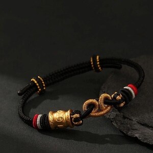 Black Myth Wukong Knot Bracelet | Chinese Lucky Monkey Braided Cord Jewelry image 6