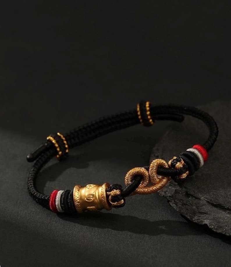 Black Myth Wukong Knot Bracelet | Chinese Lucky Monkey Braided Cord Jewelry image 6
