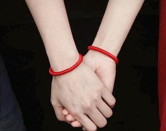 Handmade Red String Braided Lucky Bracelet: DiamondHand Woven Bracelet Men, Good Luck Charm