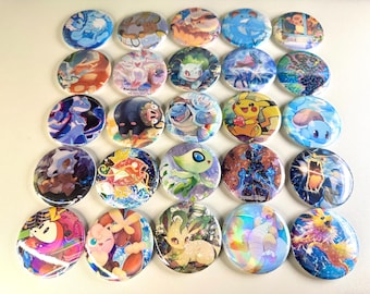 Pokémon Card Art Button Badge Pin - Party Favors