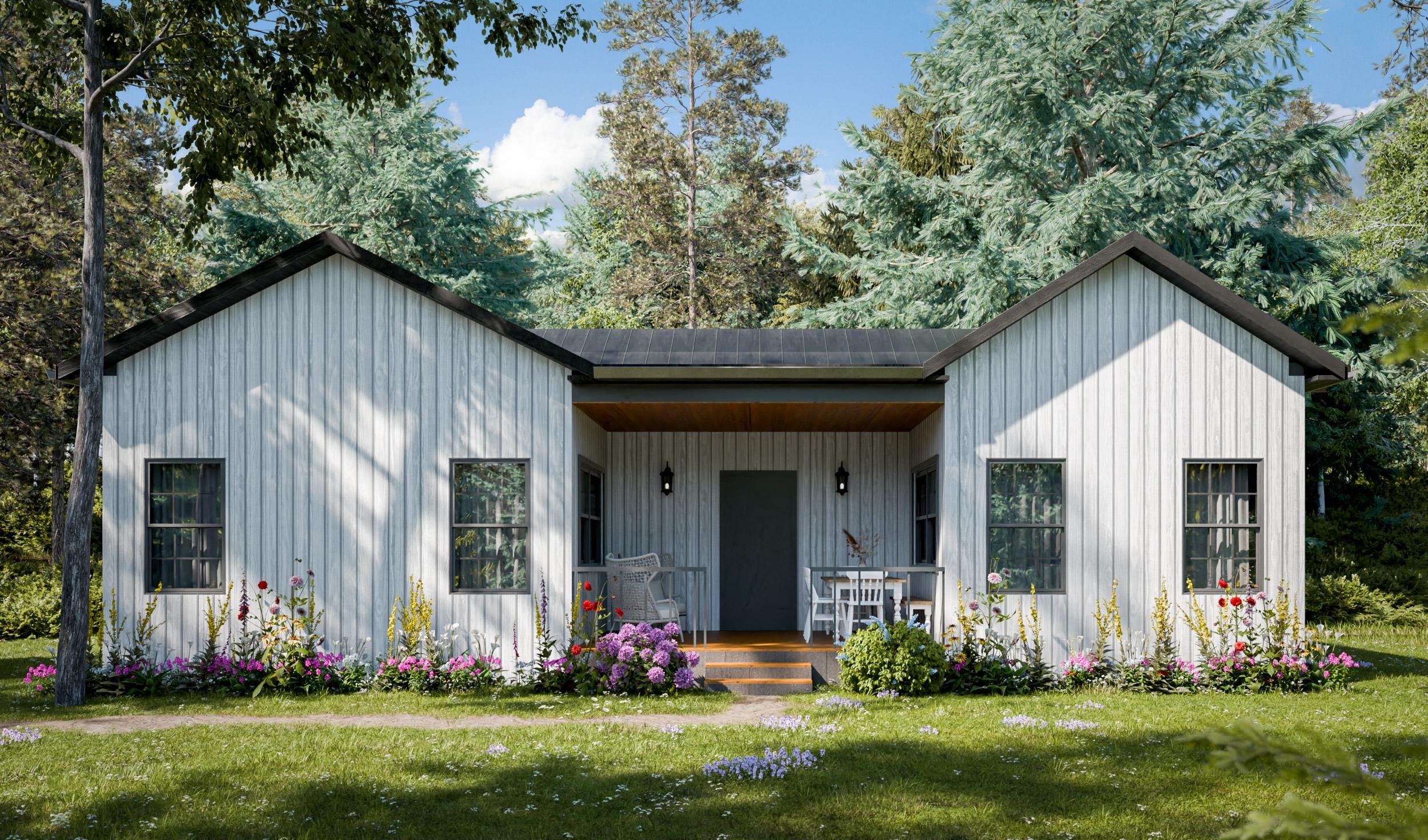 22x44 Dogtrot House Plans Farmhouse Cottage Floor Plan - Etsy