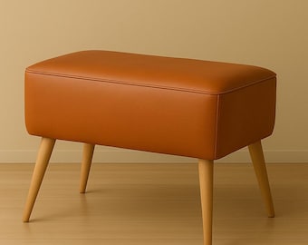 椅子・チェア 希少大判 スツール オットマン直径58cm レトロ 丸椅子