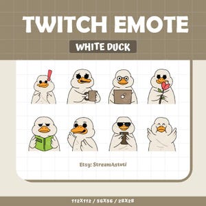 8 x Cute Duck Twitch Emotes Pack | Perfect for Streaming | Funny and Kawaii Emotes