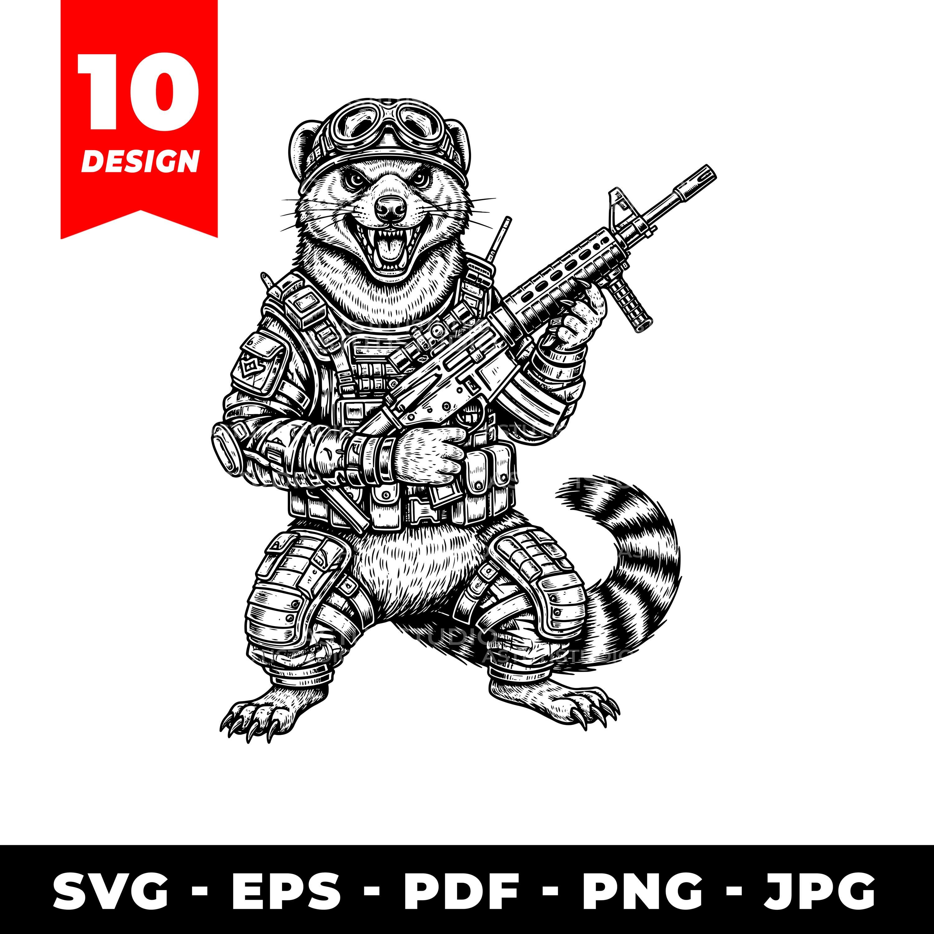 Tactical Raccoon SVG Bundle: Tribal Warrior Design (digital Files) - Etsy