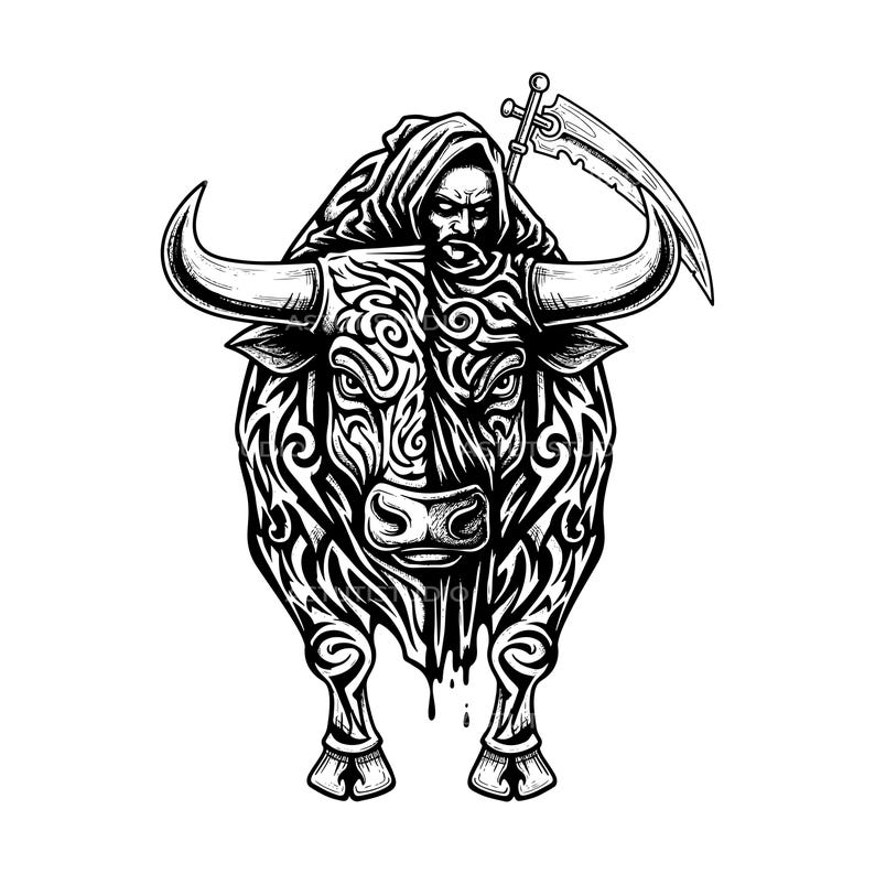 Death Rider Tribal Bull SVG Bundle | Gothic Laser Cut Files - Etsy